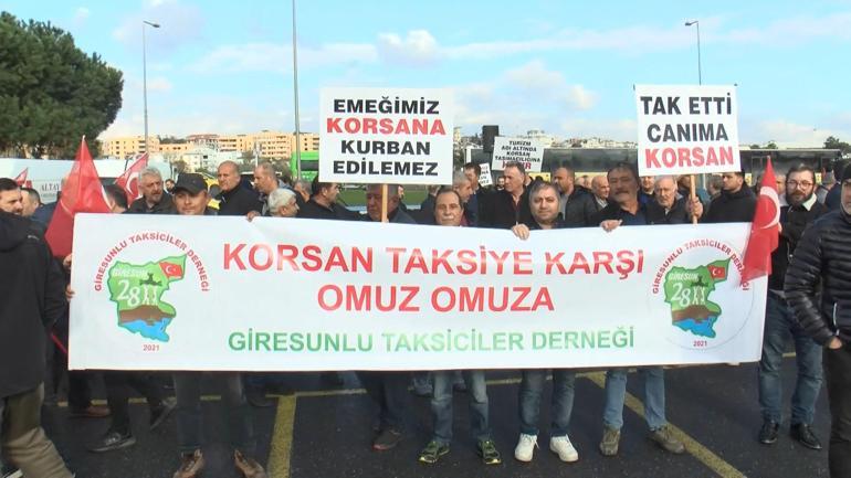 İstanbulda taksicilerden korsan taşımacılığa karşı konvoylu eylem