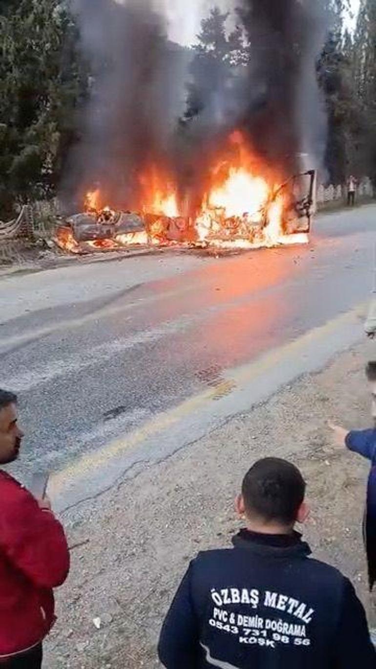 Aydında kaza sonrası iki araç da alev aldı: 2 yaralı