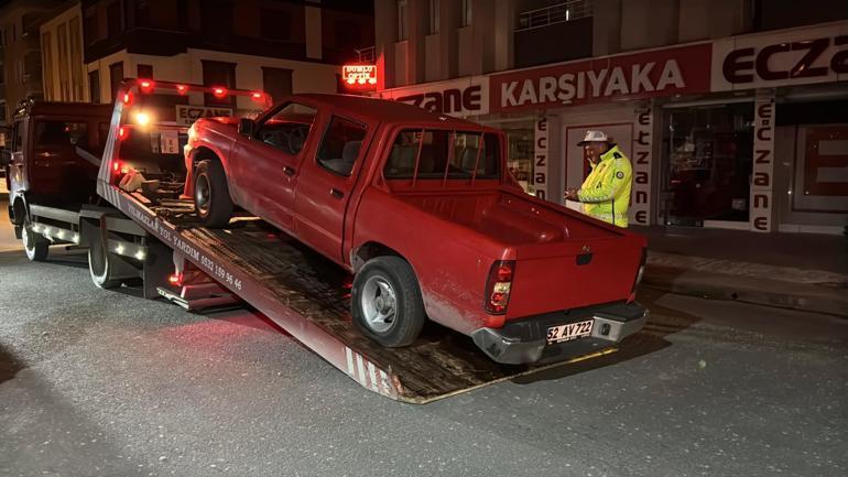 ‘Dur’ ihtara uymayan sürücü, kamyonetinin lastiklerine ateş edilerek yakalandı