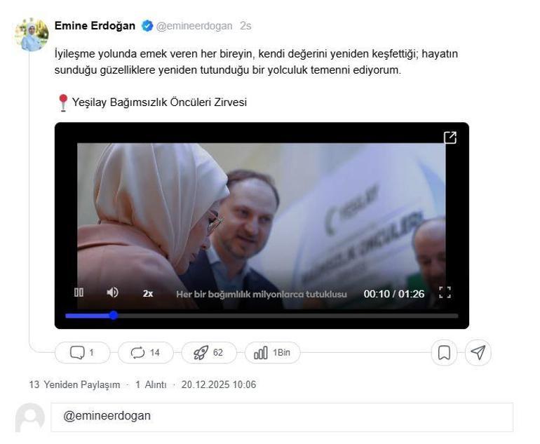 Emine Erdoğandan Bağımsızlık Öncüleri Zirvesi paylaşımı