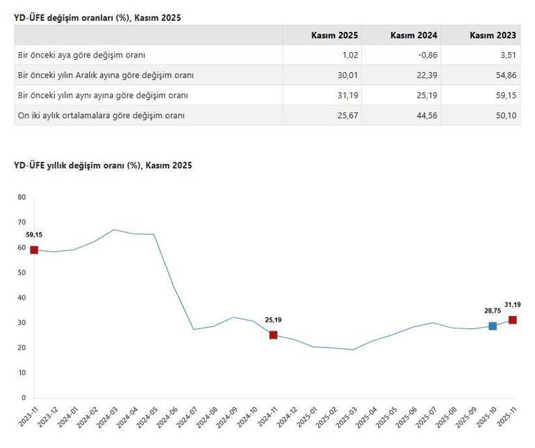 TÜİK: Yurt dışı üretici fiyatları kasımda arttı