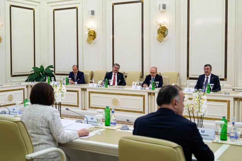 Cumhurbaşkanı Yardımcısı Yılmaz, Azerbaycan Milli Meclis Başkanı Gafarova ile görüştü