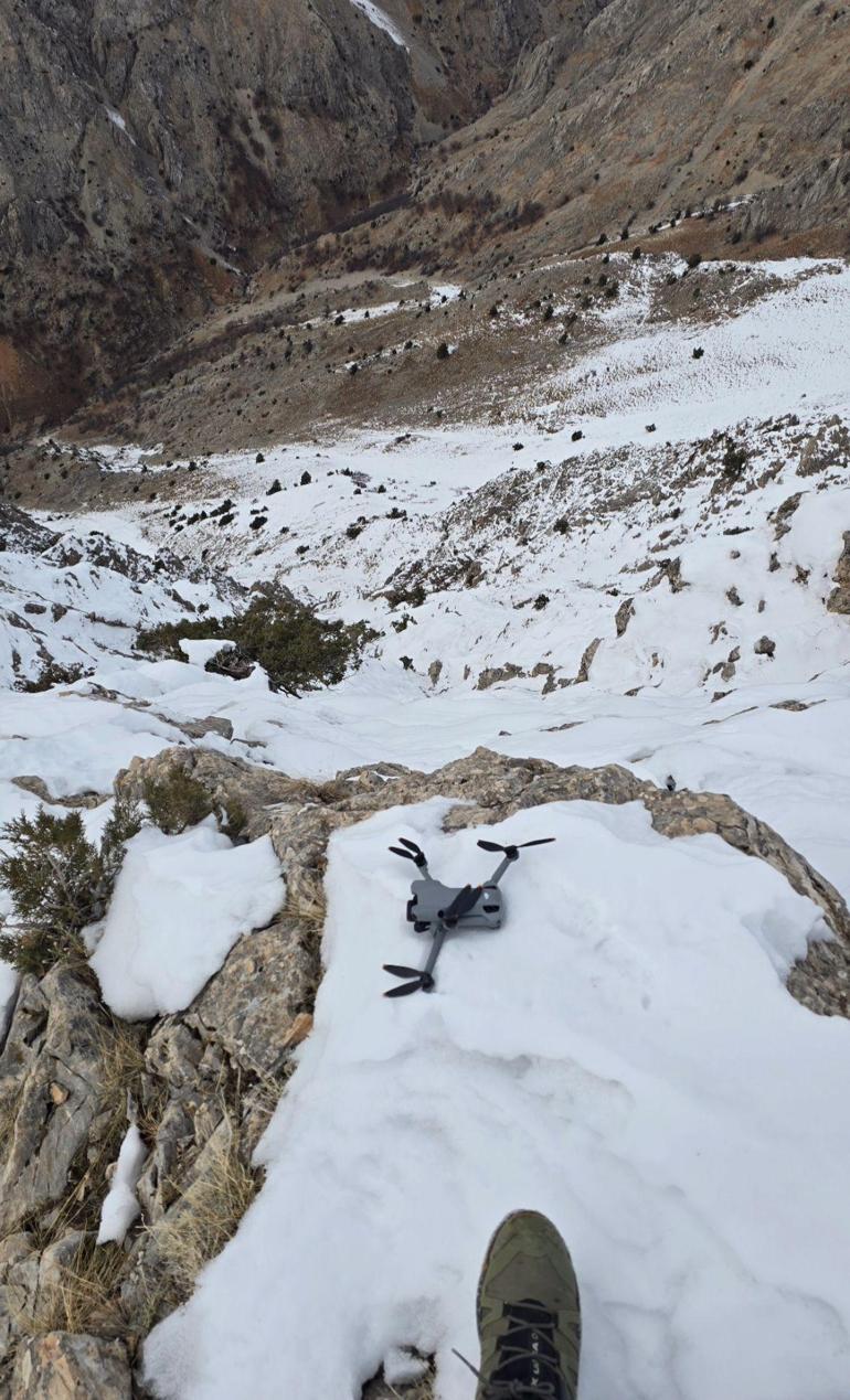 Kartalın kaptığı dron 6 saatlik tırmanışla geri alındı; o anlar kamerada
