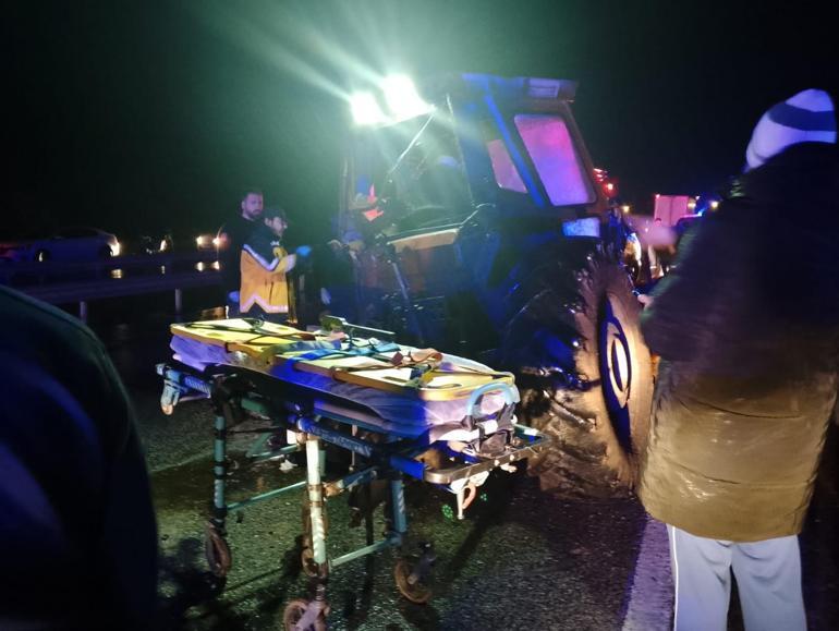 TIR’la çarpışan traktörün sürücüsü ağır yaralandı