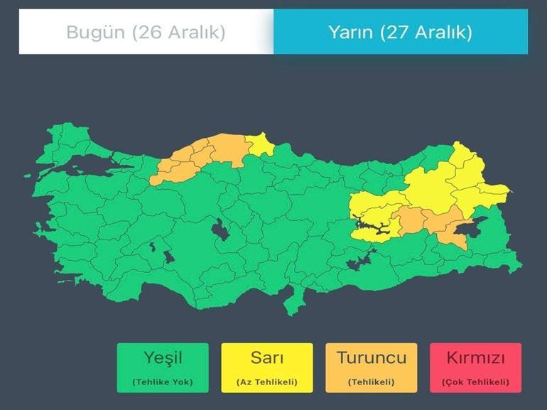 Bakanlıktan 22 il için yoğun kar uyarısı