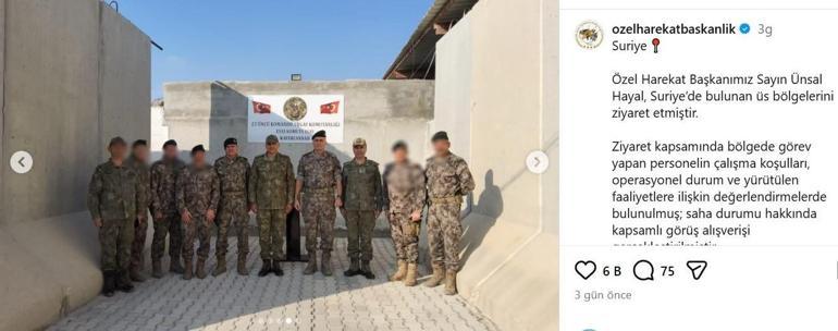 Özel Harekat Başkanı Hayal, Suriyedeki üs bölgelerini ziyaret etti