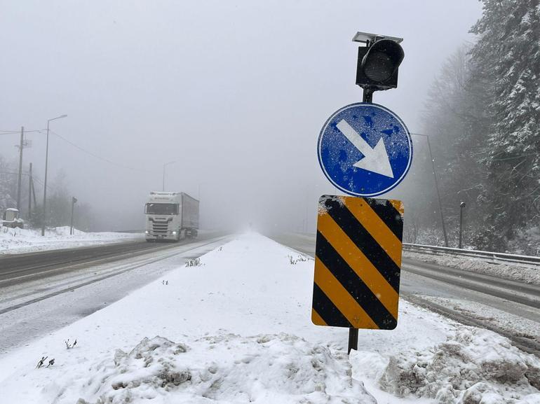Bolu Dağında kar yağışı