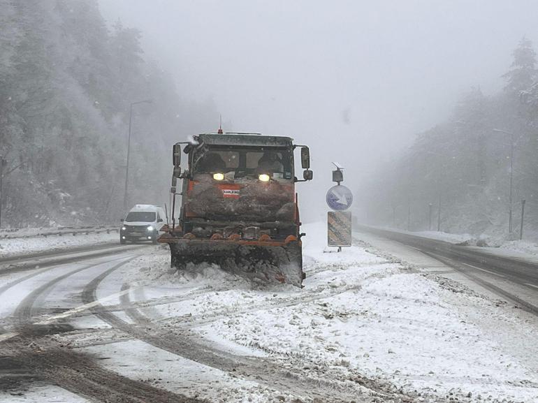 Bolu Dağında kar yağışı