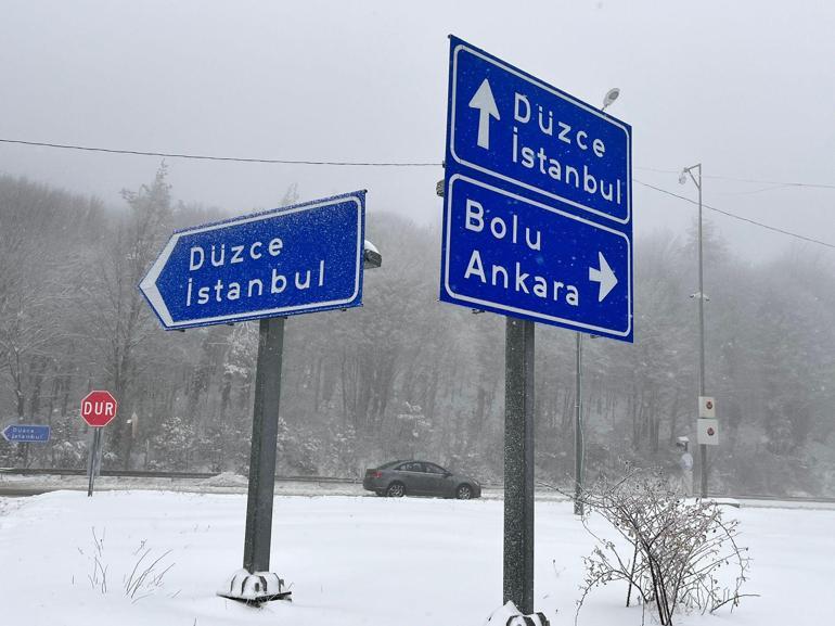 Bolu Dağında kar yağışı