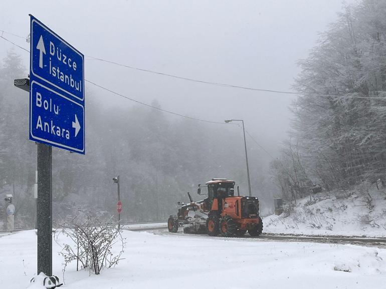 Bolu Dağında kar yağışı