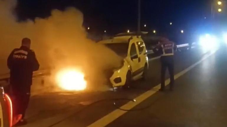 Aydın’da hafif ticari araçta çıkan yangın söndürüldü