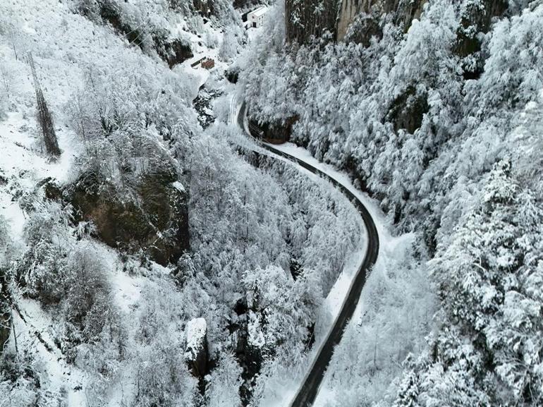 Trabzon’un yüksek kesimlerinden kar manzaraları