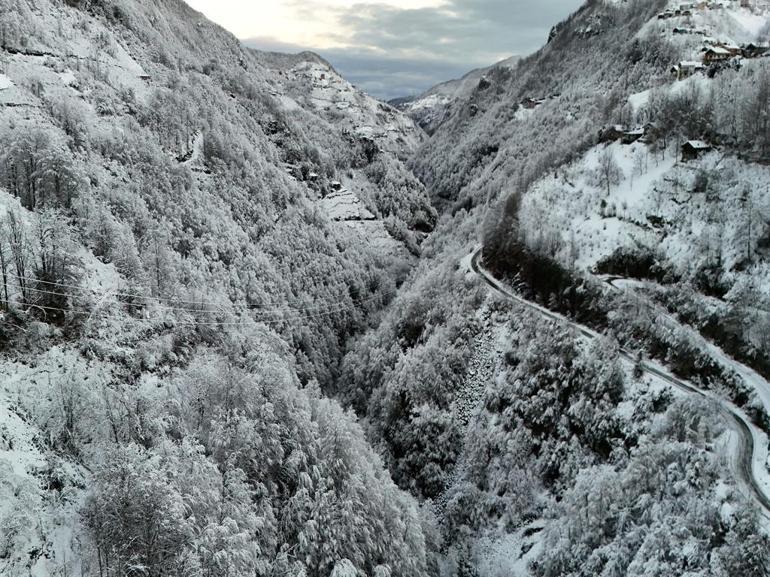 Trabzon’un yüksek kesimlerinden kar manzaraları