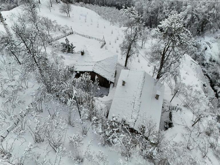 Trabzon’un yüksek kesimlerinden kar manzaraları