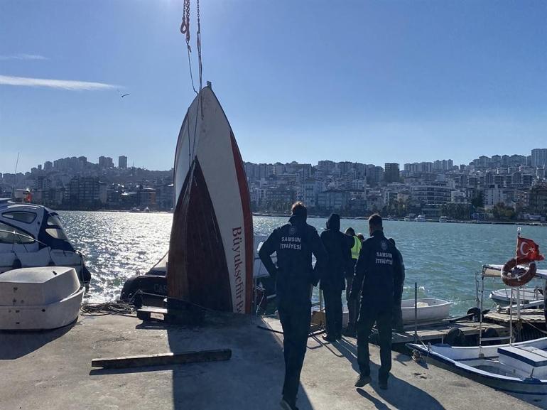 Halat koptu, çıkartılmaya çalışılan tekne yine denize düştü