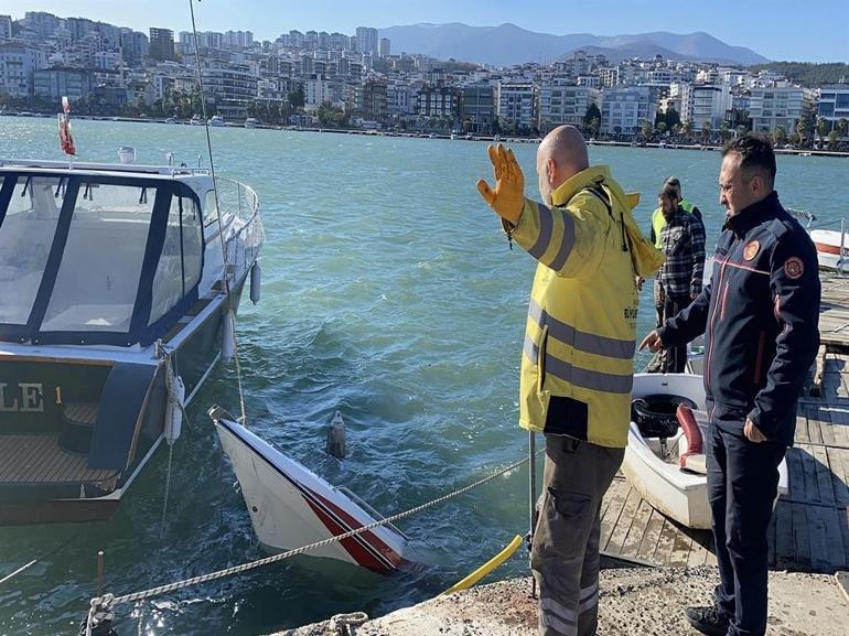 Halat koptu, çıkartılmaya çalışılan tekne yine denize düştü