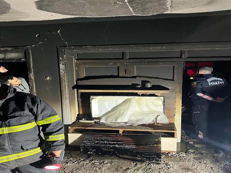 Evde çıkan yangında dumandan etkilendi