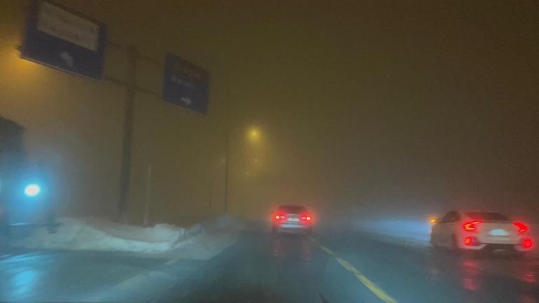 Kayseri-Erciyes yolunda yoğun sis etkili oldu