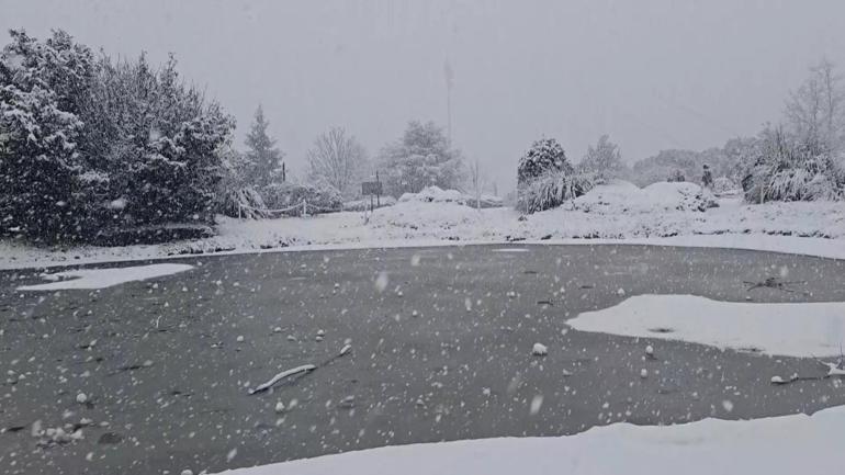 Beyaza bürünen Beykoz havadan görüntülendi