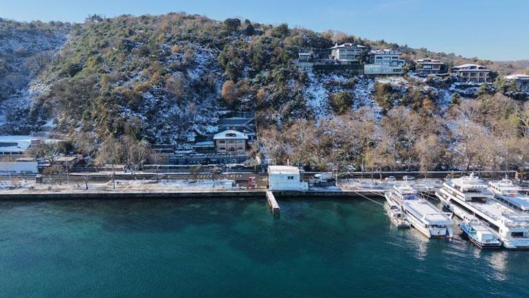Kar yağışının ardından Sarıyer havadan görüntülendi
