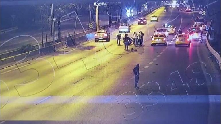 Maltepede otomobil motosiklete çarptı; kaza kamerada