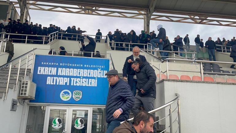 Sakaryada amatör maçta tribünler karıştı