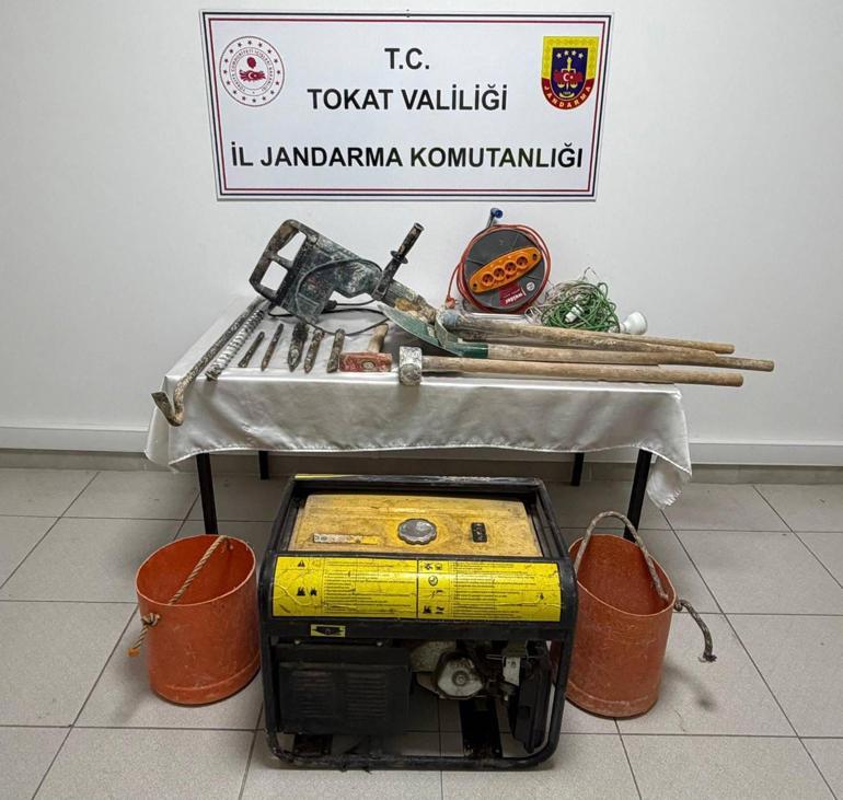 Tokatta kaçak kazı yapan 6 şüpheliye suçüstü