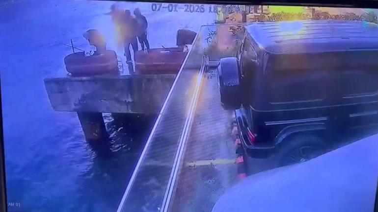 Sarıyerde hayatını kaybeden motosiklet sürücüsünün denize düştüğü anlar kamerada