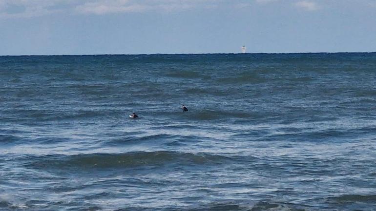 Denizde sörf yapanları görüp, boğulma ihbarı verdiler