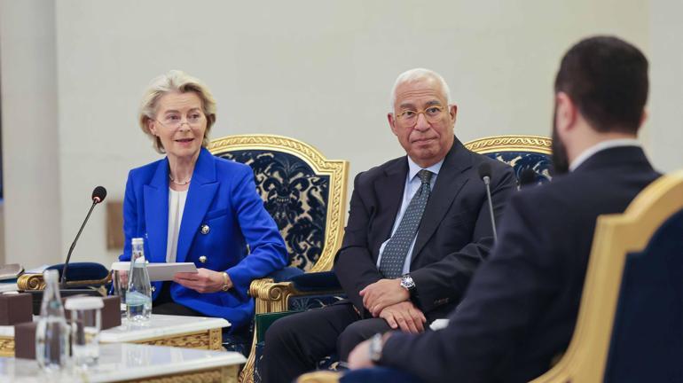 AB Komisyonu Başkanı von der Leyen ve AB Konseyi Başkanı Costa, Suriye Cumhurbaşkanı Şara ile görüştü