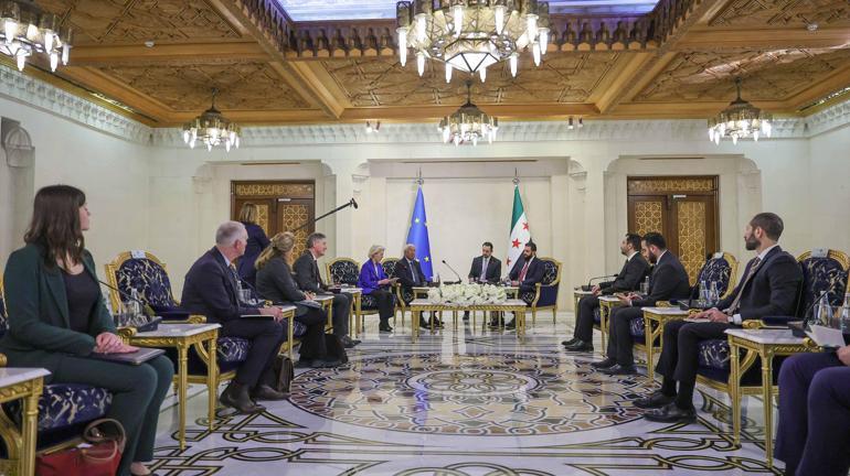 AB Komisyonu Başkanı von der Leyen ve AB Konseyi Başkanı Costa, Suriye Cumhurbaşkanı Şara ile görüştü