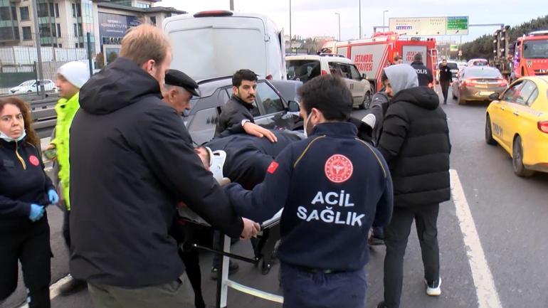 Yenibosna D-100 Karayolunda 6 aracın karıştığı zincirleme kaza; 2 yaralı