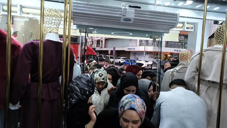 Sultangazide mağaza açılışında izdiham yaşandı