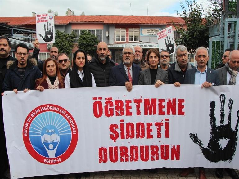 Çocuğunun eski öğretmenini darp edip, silahla ateş etti; o anlar kamerada