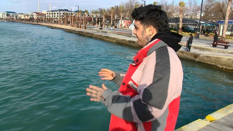 Büyükçekmece’de sanal medyada canlı yayın yaparken denize atlayan kadını kurtardı