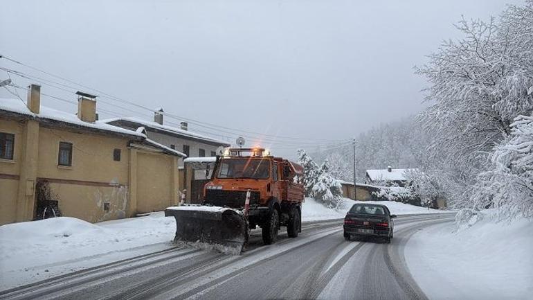 Karabük’ün yüksek kesimlerinde kar yağışı etkili oldu