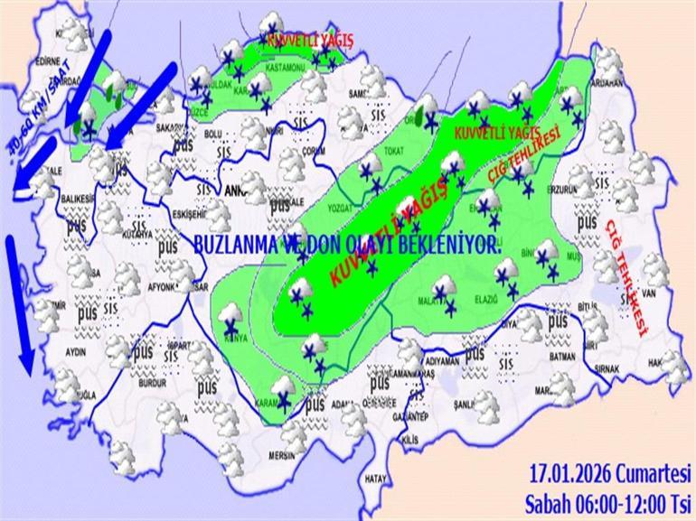 Meteorolojiden buzlanma ve çığ uyarısı