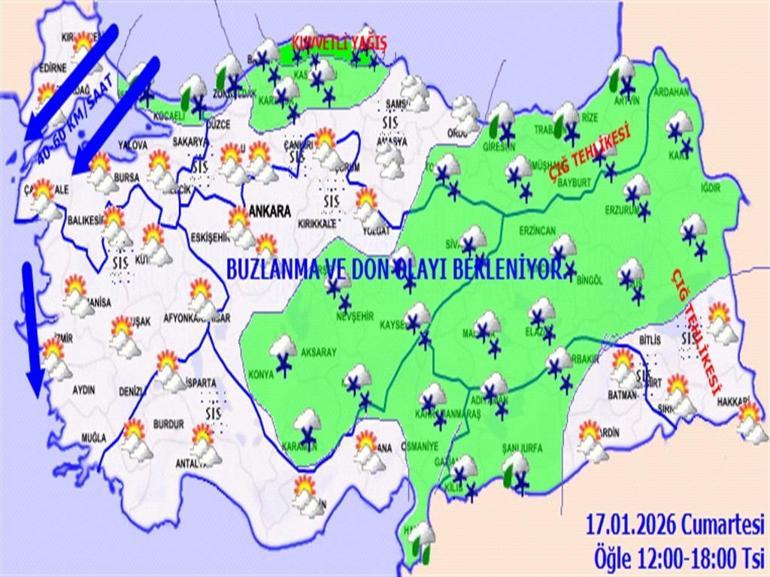 Meteorolojiden buzlanma ve çığ uyarısı