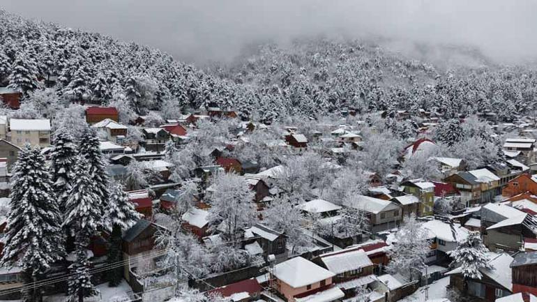 Yaylalarda kar ve sis, eşsiz manzaralar oluşturdu