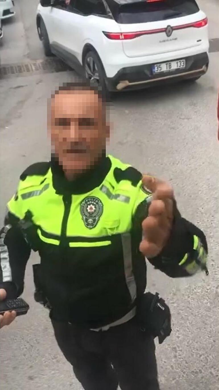 İzmirde polis denetiminde kimlik vermeyen sürücüye ceza