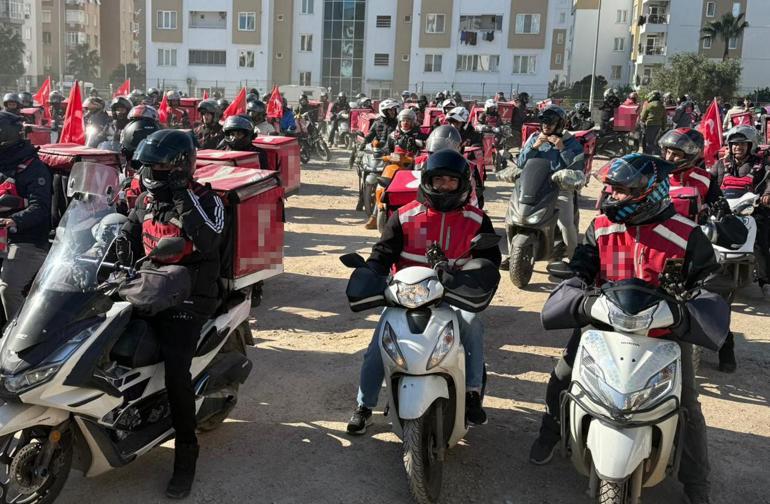 Antalyada motokuryelerden eylem