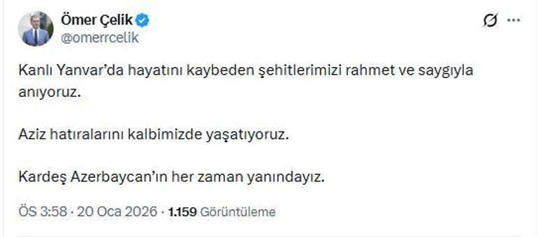 AK Partili Çelik: Kanlı Yanvar şehitlerini rahmet ve saygıyla anıyoruz