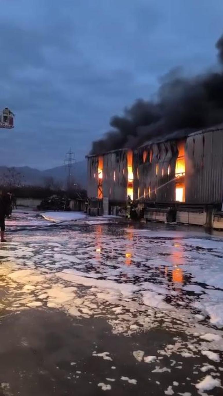Hatayda lastik deposunda çıkan yangın kontrol altında