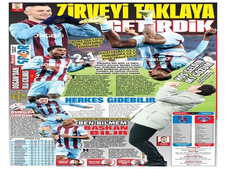 Trabzonspor zirveye kancayı taktı