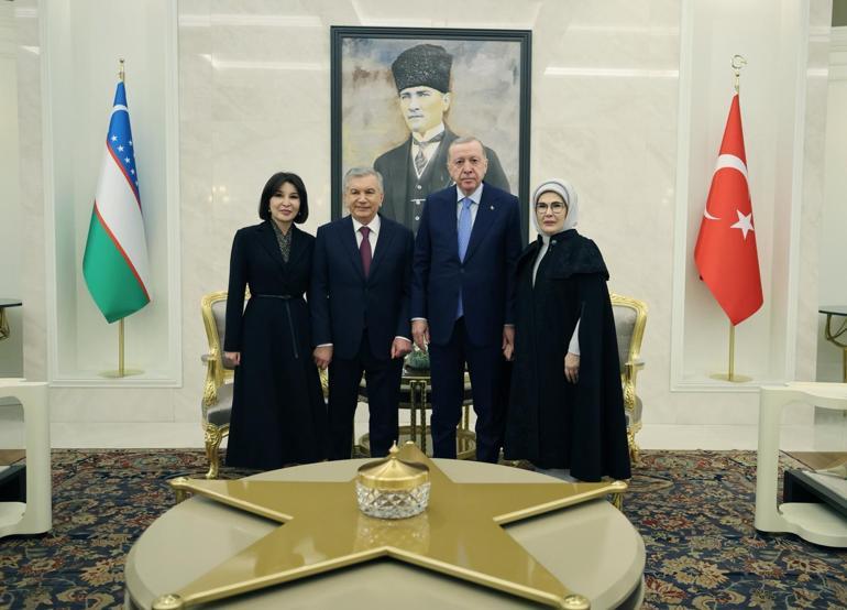 Cumhurbaşkanı Erdoğan, Özbekistan Cumhurbaşkanı Mirziyoyevi resmi törenle karşıladı