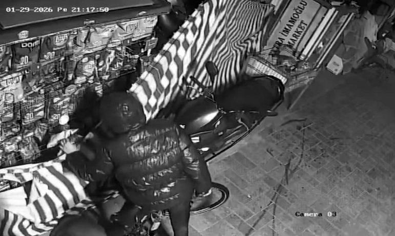 Bisikletli 3 çocuk otomobillerin lastiğini kesip, marketlerden hırsızlık yaptı