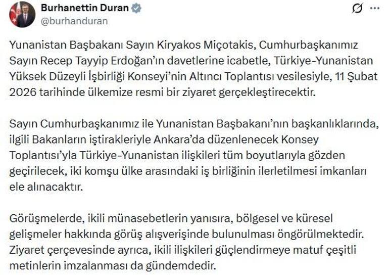 Yunanistan Başbakanı Miçotakis, Türkiyeyi ziyaret edecek