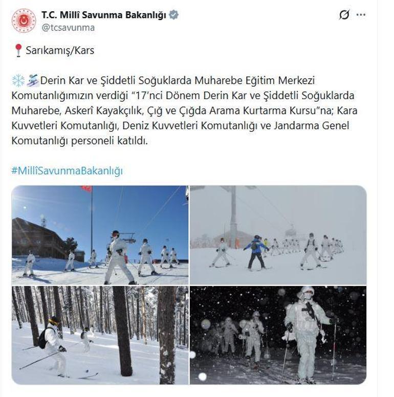 Mehmetçiğe derin karda muharebe ve çığda arama kurtarma kursu verildi