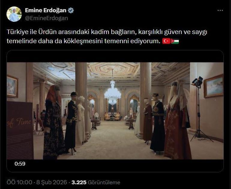 Emine Erdoğandan Ürdün Kralı 2nci Abdullah ile eşinin Türkiye ziyaretine ilişkin paylaşım