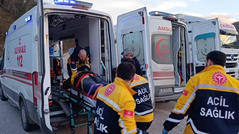 Kontrolden çıkan kuru beton tankeri refüje devrildi; 1 yearalı